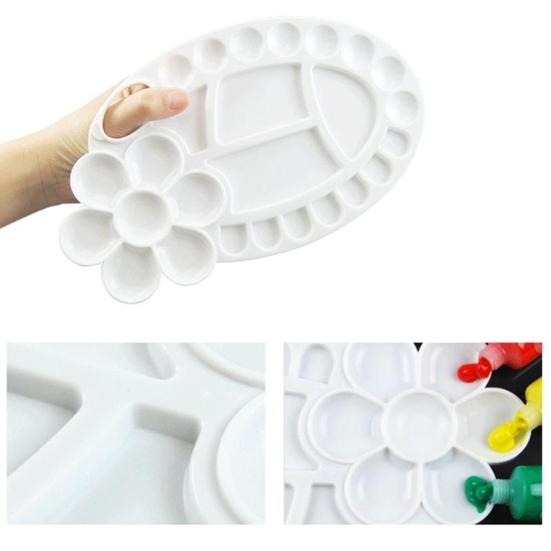 Easy Clean Children's Painting Palette Painting Dish Reusable Plastic Color Mixing Tray Art Tool For Home School Use