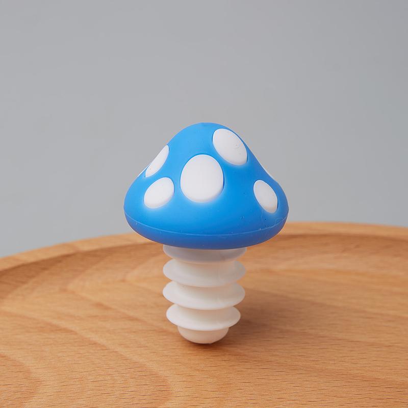 

Silicone Wine & Beverage Bottle Cap Set Leak-Proof Cute Sealer Stoppers Champagne Bottle Cork Saver Reusable Kitchen Accessory синій
