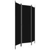 3 Piece Room Divider Black 150x180 Cm