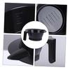 Hair Dye Mixing Bowl Set, 4pcs Black Plastic with Handles, Antistatic Easy Clean for Salon and Home