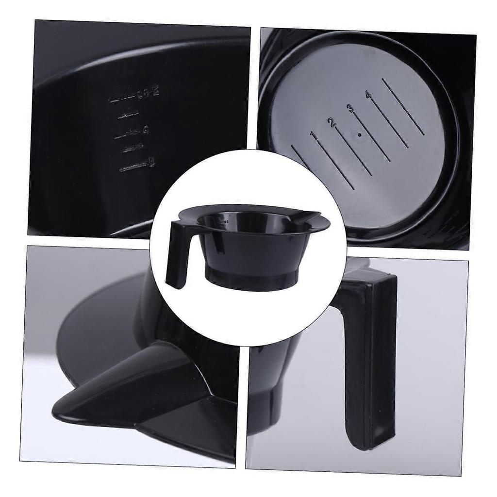 Hair Dye Mixing Bowl Set, 4pcs Black Plastic with Handles, Antistatic Easy Clean for Salon and Home