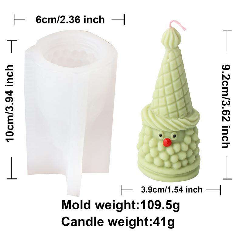 

Ice Cream Shape Santa Deer Head Silicone Candle Mold DIY Santa Claus Aromatherapy Candle Making Ornament Resin Gypsum Soap Mold