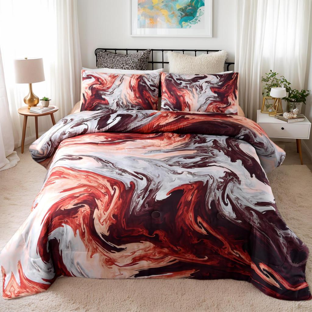 3pcs Oil Painting Design Printed Bedding Bedroom Set No Comfoter Duvet Cover Set 1 Duvet Cover and 2 Pillowcases Bedroom Decor