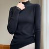 Women's Stylish Half-High Neck Knit Sweater - Lace Base Layer for Autumn & Winter