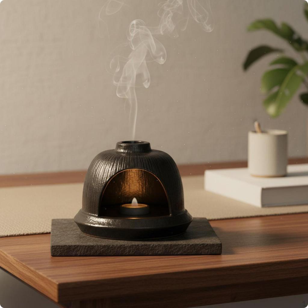Scented Resin Piece Holder MultiUse Holy Wood Burner Decorative Ceramic Scent Fortune Gourd