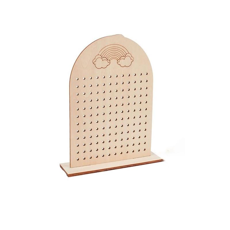 1Pcs Wood Earring Display Stand 144 Holes Wooden Pegboard Display Stand Earring Holder Jewelry Organizer Rack