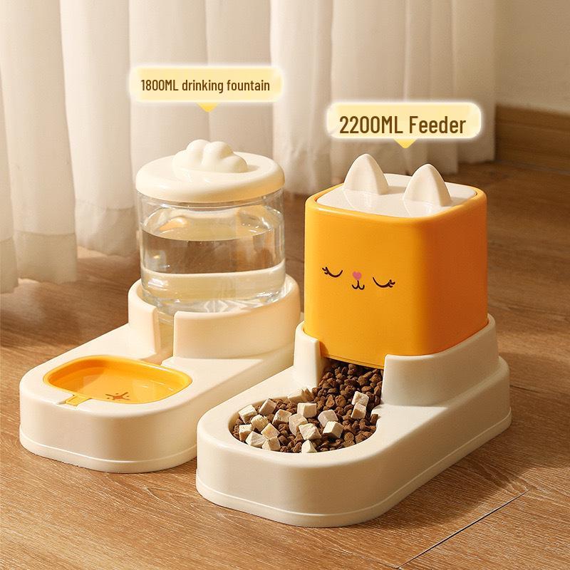 Automatic Cat Water Fountain & Feeder: Integrated Circulation Dispenser