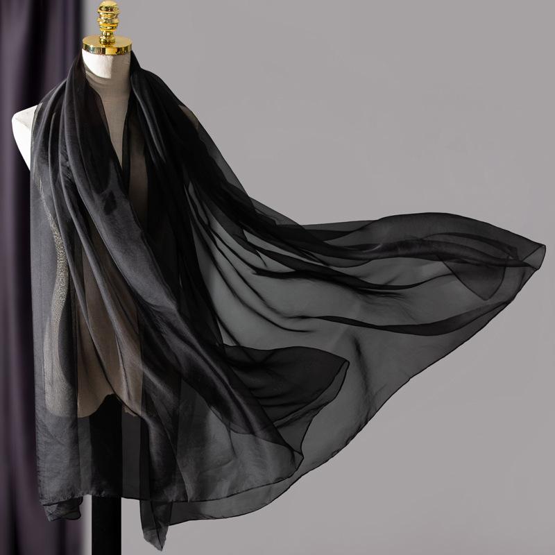 Fashion Solid Soft silk Scarf Spring and Autumn long Shawl Female Summer Sunscreen high quality Scarves Headband Hijab Bandana