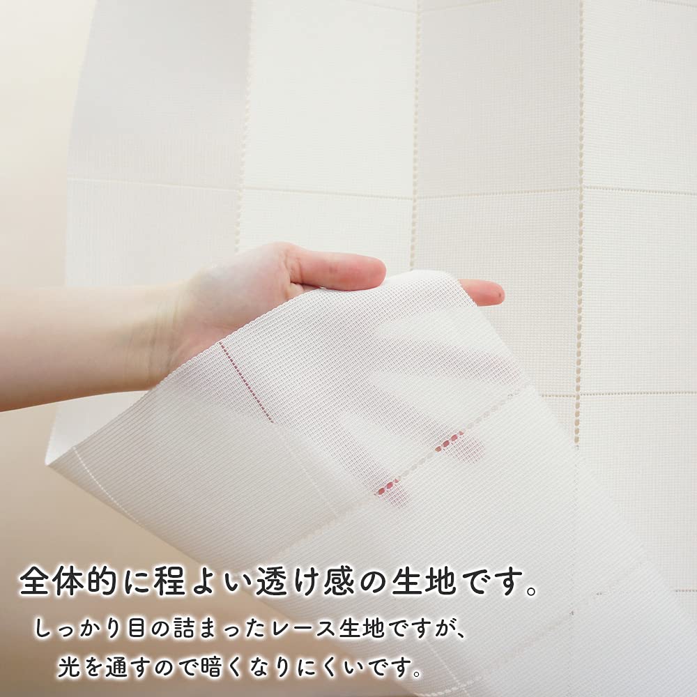 Noren Kobo Accordion Curtain, Simple, Plain, Stylish, Natural, Folding Curtain, 150cm Wide x 200cm Long, Room Divider, Privacy Screen, N-Plain White 9