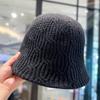 Hand crocheted bucket hat women's versatile wool bucket hat autumn and winter thermal basin hat