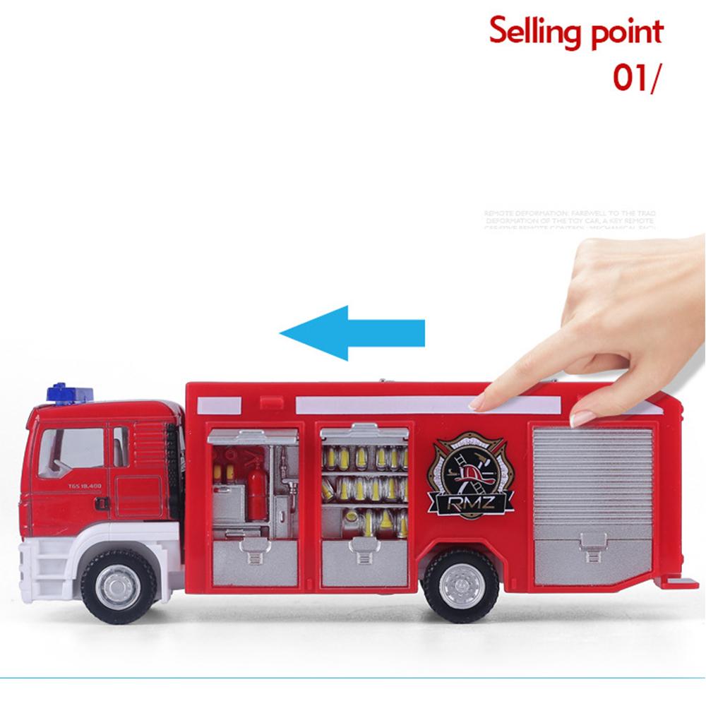 1/64 Vehicul de inginerie pentru om din aliaj de simulare pentru copii, camion de pompieri, vehicul de transport, jucării rafinate turnate sub presiune, cadou educațional de Crăciun