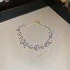 High-End Zircon Floral Heart Bracelet - Luxurious Sparkle for Women