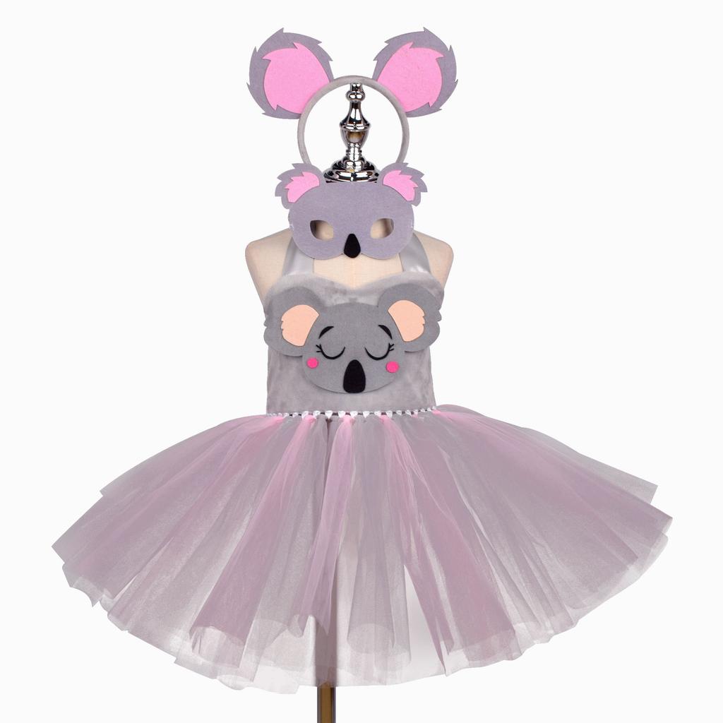 Festival Raccoon Cosplay Costume Girls Annimal Dress Up Tutu Dress Fancy Carnival Birthday Fantasy Children Zoo Vestido