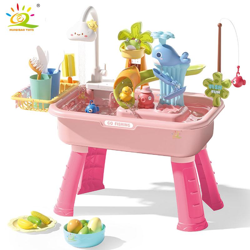 

Children s kitchen toys electric fun water play water wash basin fishing dishwashing home role-playing baby early education toys