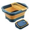 Double Layer Foldable Fruit Vegetable Washing Basket Raised Base Sink Strainer  Kitchen Gadgets