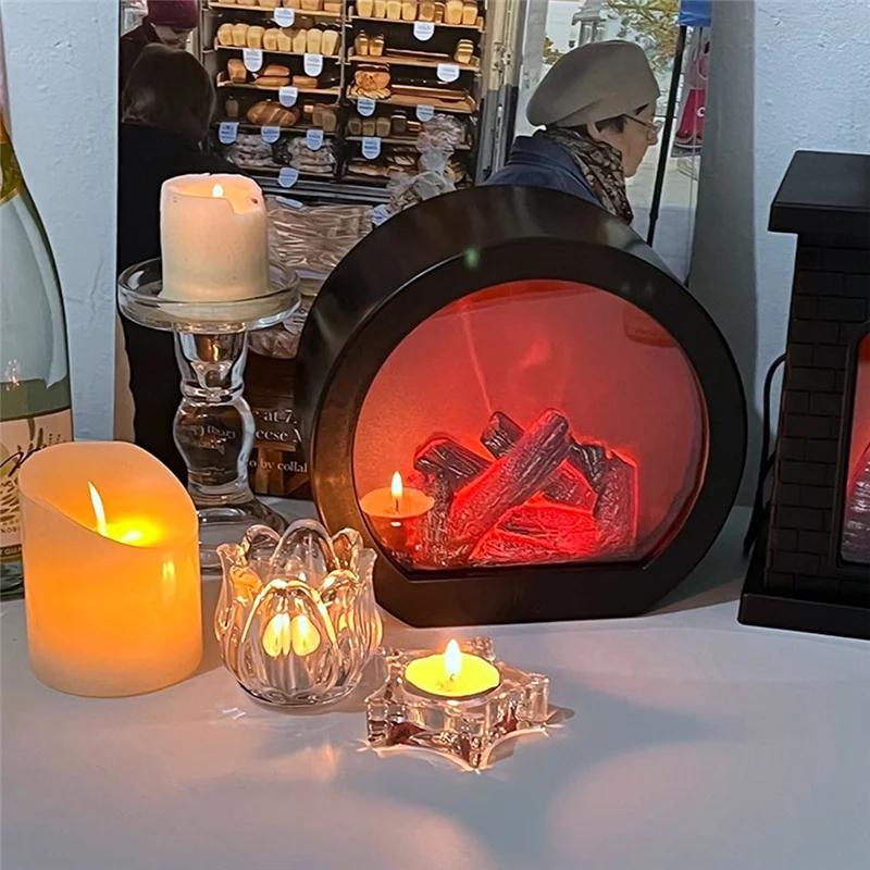 Dekorative Kaminlaternen, künstliche Kamine, LED-Feuerlampen mit Flammeneffekt für die Weihnachtsdekoration im Innen- und Außenbereich(Keine Heizfunktion)