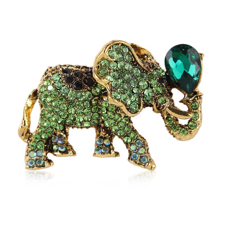 Broches Animaux Éléphants en Cristal Strass Mode Pour Femmes Manteau Bijoux Accessoires Cadeaux