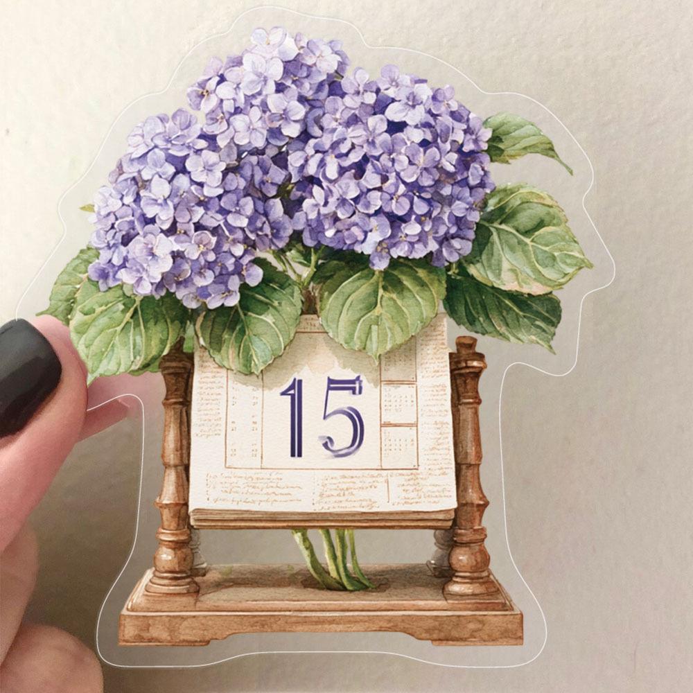 Handheld Notebook Purple Floral Sticker