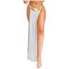 Costume da Regina Antica da Donna Slip Gonna in Chiffon Spacco Laterale Metallizzato Riflettente Rifiniture Dorate Outfit di Halloween