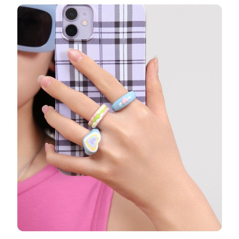 Irregular Cute Small Fresh Love Wings Double-layer Open Ring Niche Design Fashionable Versatile Exquisite Jewelry