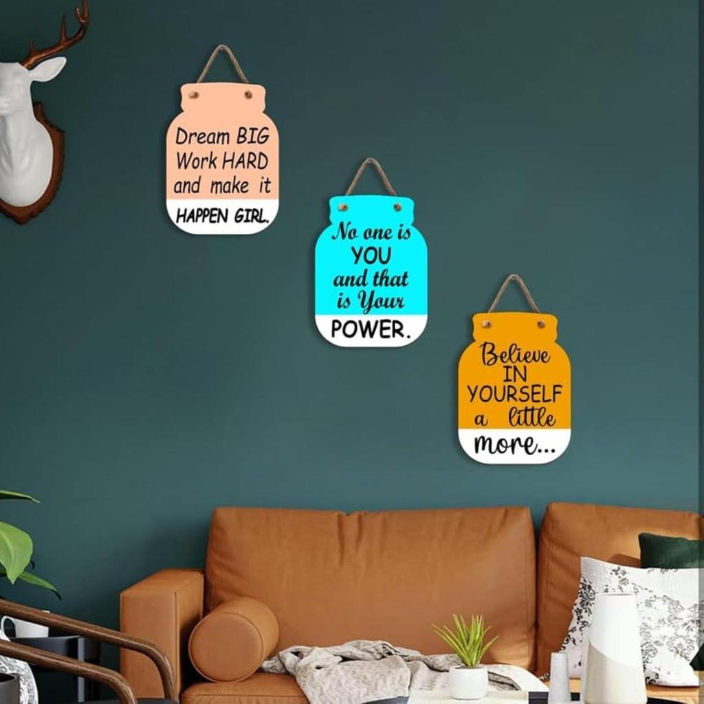 Wall Art MDF Wooden Hanging for Living Room | Bedroom | Home Decor | Office | Gift | Quotes Items House Decoration