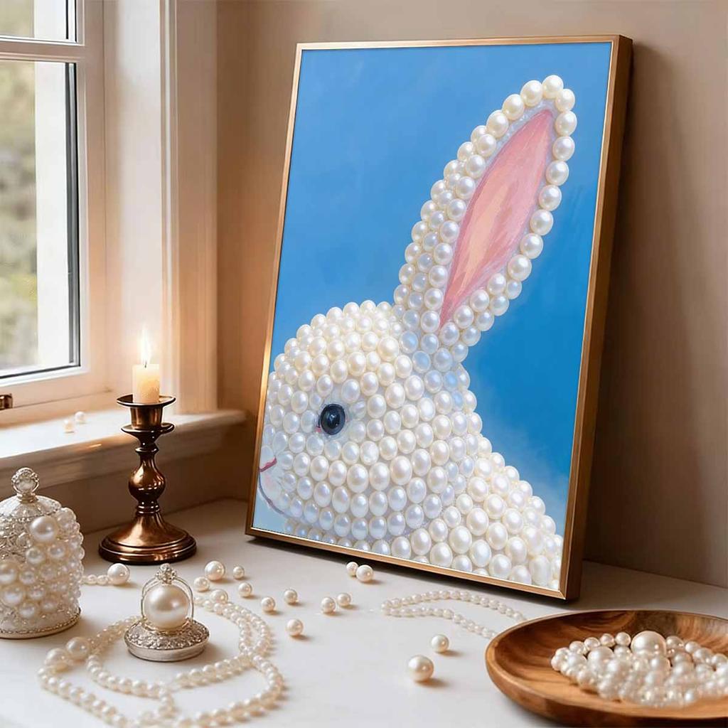 Pearl Painting Kit Little White Rabbit Theme Frameless Handicraft DIY Bedroom Decoration Living Room Wall Art Room Decoration Art Craft Decoration