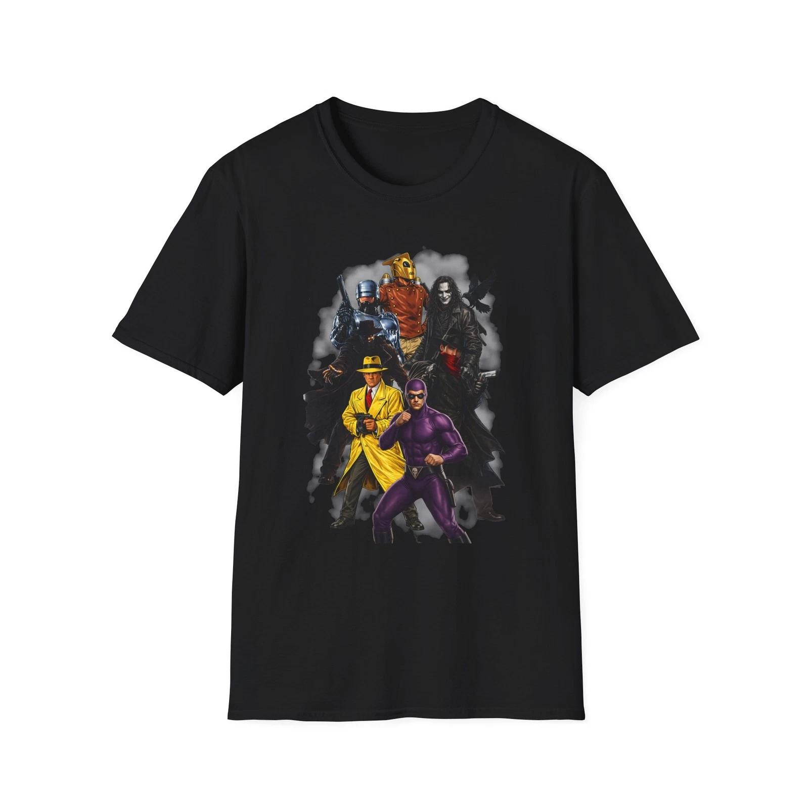 90s Dark heroes Vigilante Crew T-Shirt | Comic Hero Ensemble XL