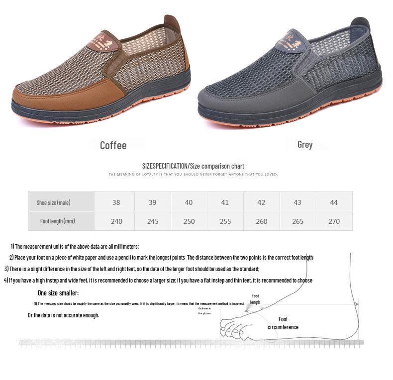 Herren Sommer Atmungsaktive Mesh Slipper mit Weicher Rutschfester Sohle für Mittelalte und Ältere