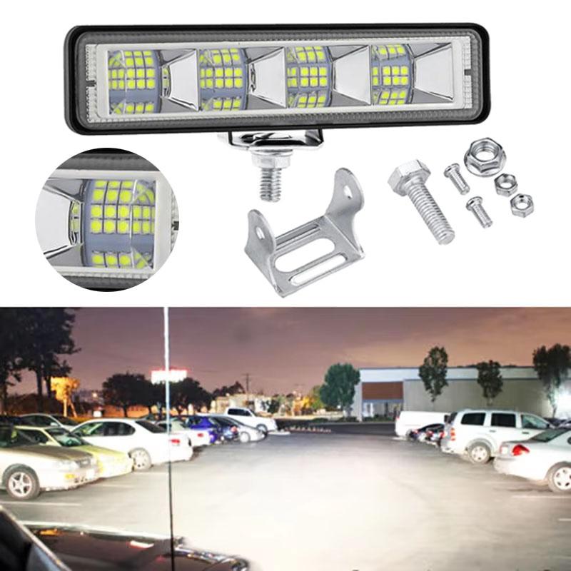 2Pcs 72W Car Work Light LED Bar 4x4 24 LED Worklight Bar Excavator 12-60V Led Combo Beam For Offroad SUV ATV Tractor Boat Trucks