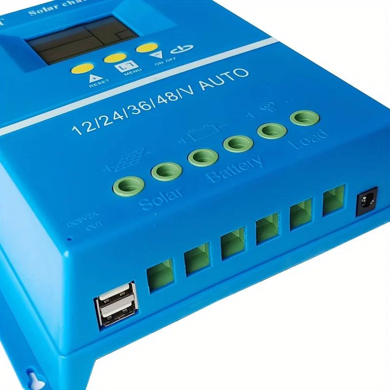 100A MPPT Solar Charge Controller Multi-Voltage with LCD Display Dual USB Outputs for Lead-Acid Lithium Batteries 2026 NEW