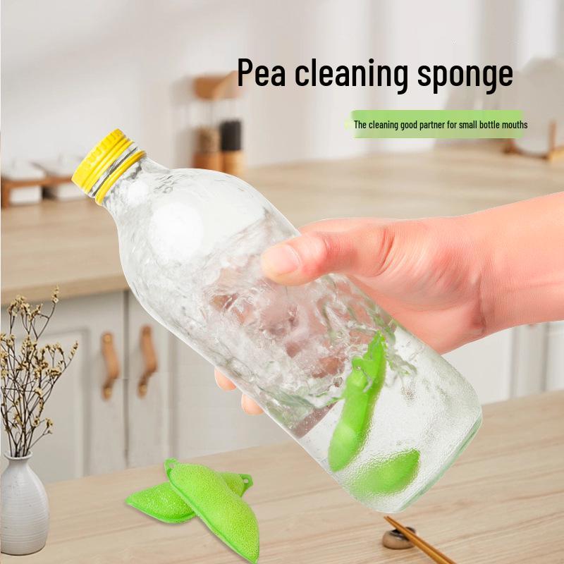 Bao Ge Lai Pea Cleaning Sponge: Ideal for Glass & Baby Bottles, with Adorable Bristles for Efficient Bean Washing