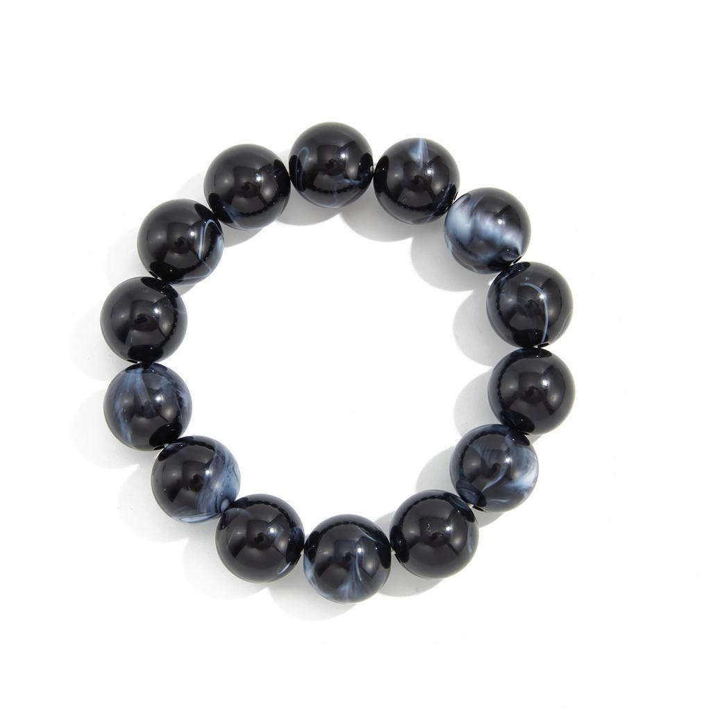 Dark Wind Acrylic Beaded Elastic Bracelet, Fashionable Resin Bamboo Elbow Special-Shaped Ccb Bracelet.