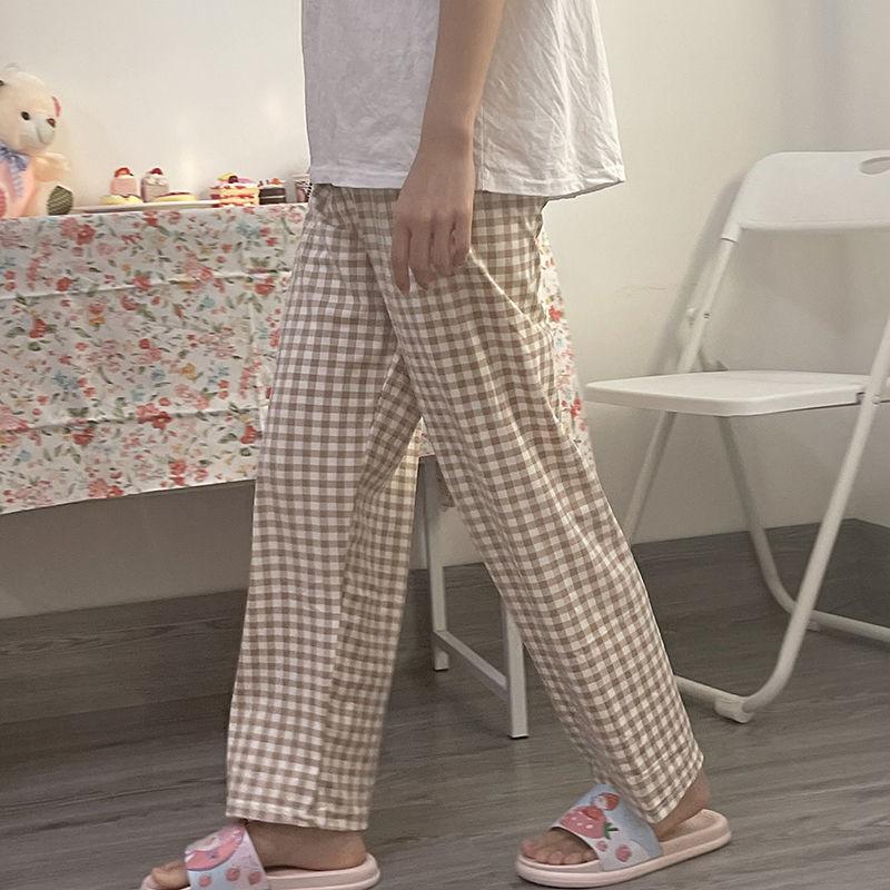 Women's Summer Cute Korean Style Son Pants Home Pajama Pants Female Japanese Summer Thin Loose Casual Pants