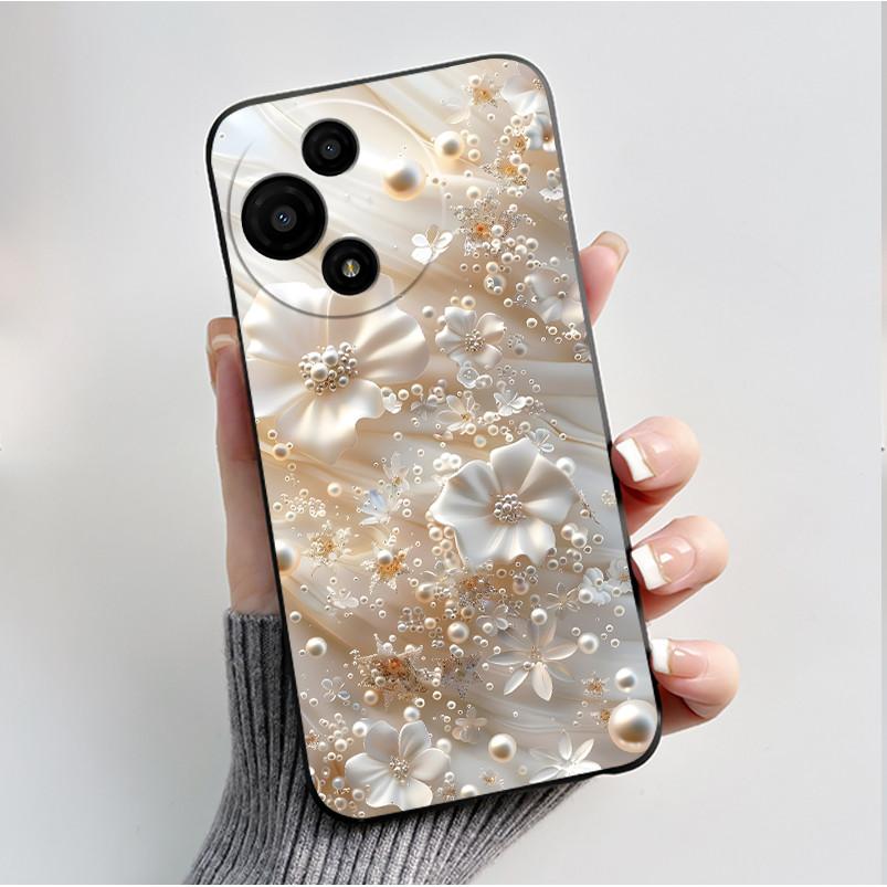 Case For TCL 60 SE Nxtpaper 60SE 605 Fundas Soft Silicone Black Shell TCL 60 Nxtpaper 60R 60 5G Cover Cute Flower Cartoon Casing