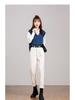 Women's Off-White High-Waisted Harem Jeans - 2024 Spring/Autumn, Elastic, Loose Fit, Slimming Casual Carrot Pants