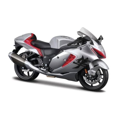 Maisto 1/12 Scale Suzuki 2022 Hayabusa Silver / Diecast Model Car, Motorcycle, Finished Model 21848