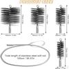 4x Chimney Sweep Brushes Wire Convenient Heavy Duty with Push Rod Pipe Cleaning for Chimneys