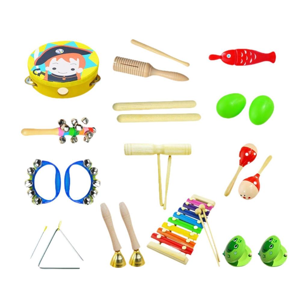 Wooden Musical Instruments Set for Toddlers, Percussion Toys for Kids Birthday Celebration