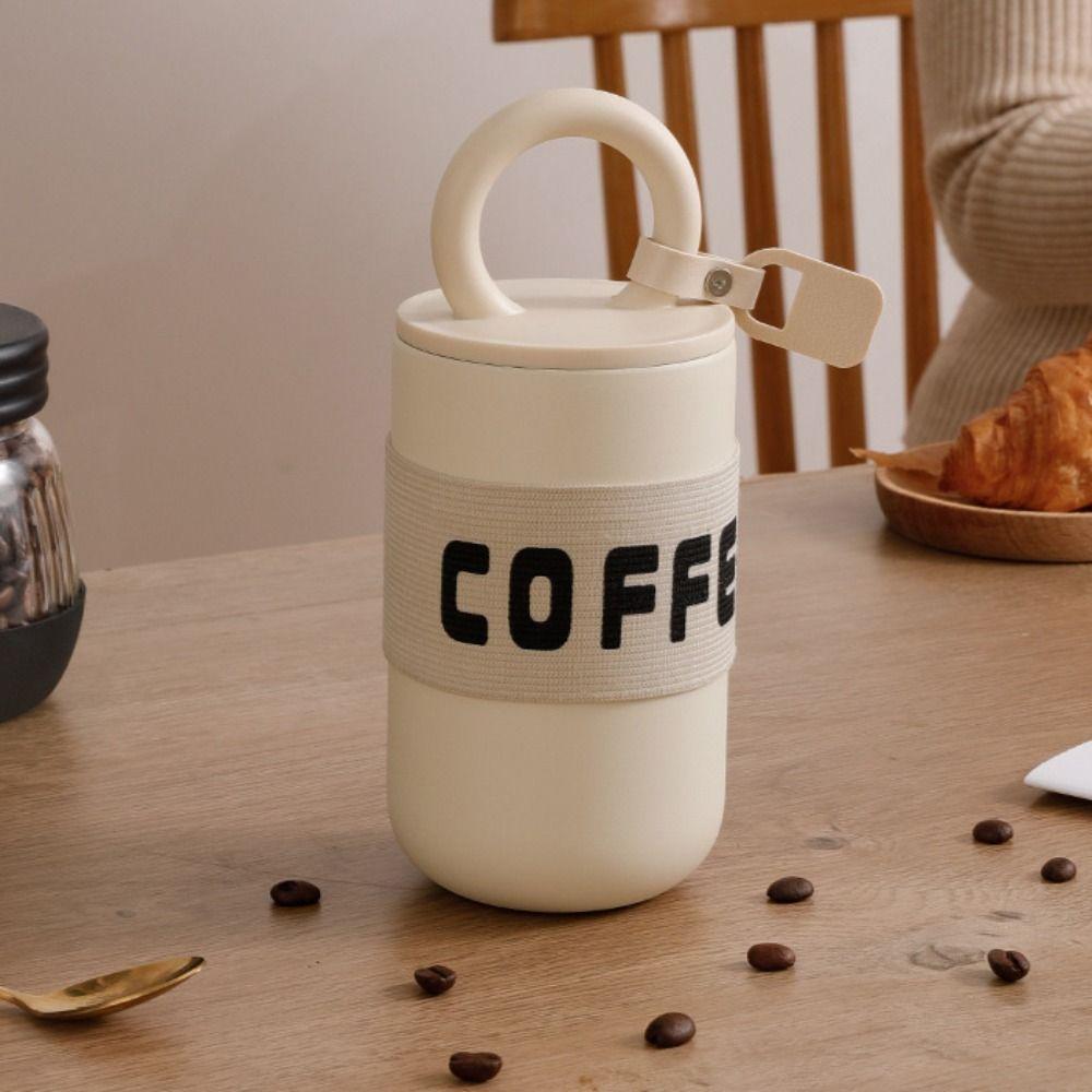 

460ml Lock Shaped Thermos Bottle Double Layer Vacuum Cup Portable Insulation Coffee Mug Couple хаки