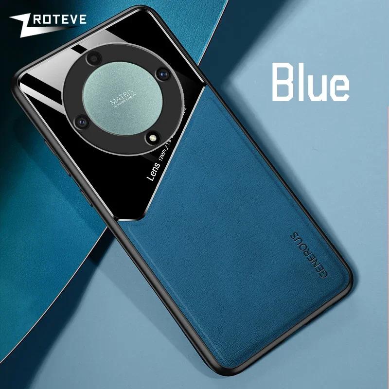 

Для HonorX9A чехол PU кожаный автомобильный магнитный жесткий чехол для ПК для Huawei Honor X9A X9B X9C HonorX9b HonorX9c 5G чехлы для телефонов CHINA&For Honor X9C синий