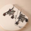 Exaggerated Halloween Spider Web Hook Earrings Punk Style Red Rhinestone Earrings New Trendy Jewelry For Women