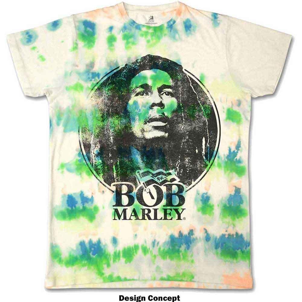 Bob Marley T Shirt Black and White Logo new Official Dip Dye on White Unisex Unisex T-Shirt XXXXL