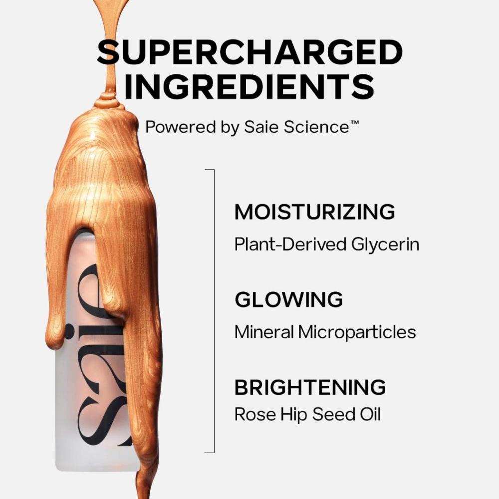 Saie Glowy Super Gel Lightweight Dewy Multipurpose Illuminator 0.5 Oz RoseGlow Universal Rose Gold Glow