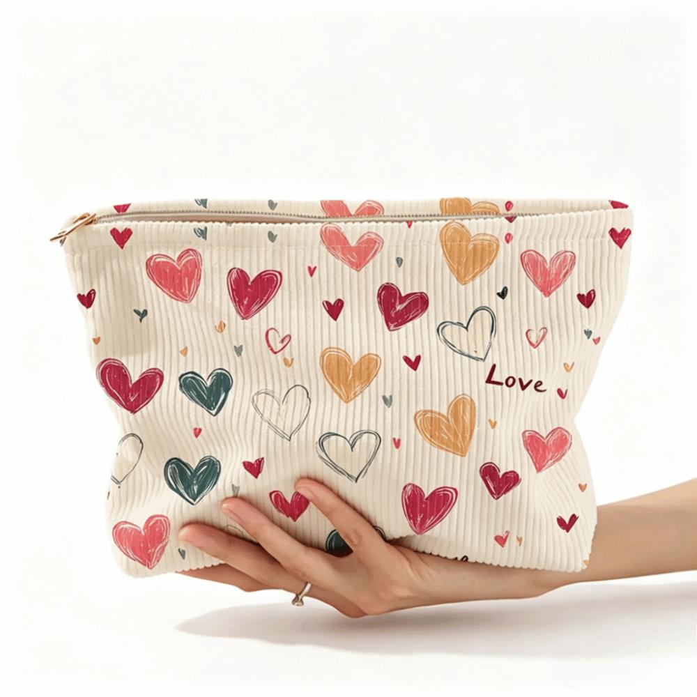 Corduroy Corduroy Storage Bag Hand-painted Makeup Pouch Travel Toiletry Bag  Women