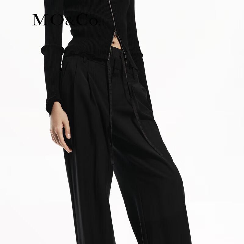 MO&Co. Autumn Collection High-Waist Wool Blend Straight-Leg Trousers