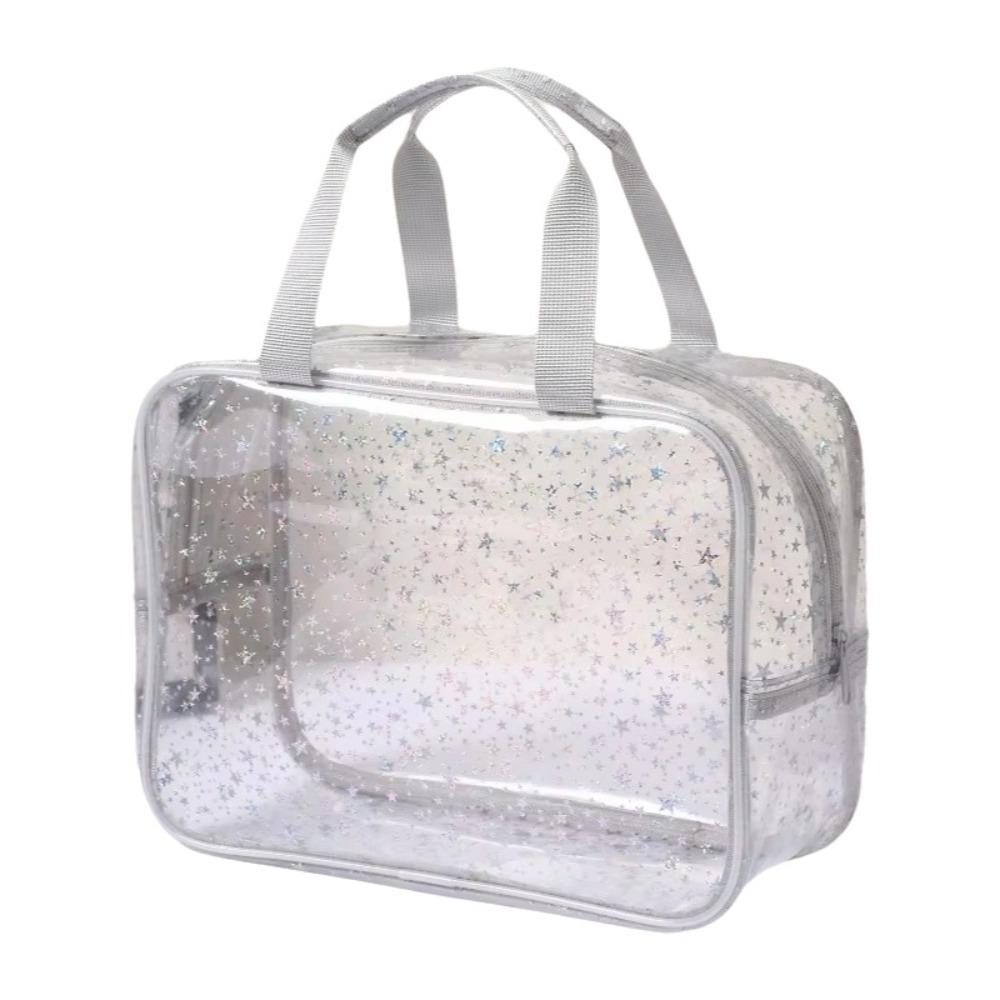 PVC Waterproof Transparent Makeup Bag Stars pattern Travel Beauty Organizer Daily Use