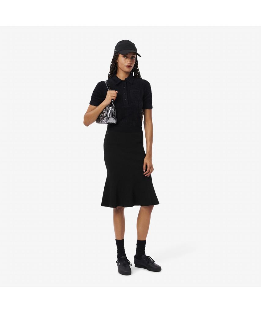 Lacoste Women'S 3D Ribbed Flare Midi Skirt Jf4162-55N 031