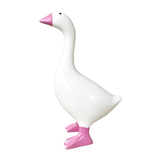 Compact Key Storage Tool Magnetic Goose Holder, Resin Statue for Entryway Decor, Cute Animal Organizer Desktop Ornament with Mouth Metal And