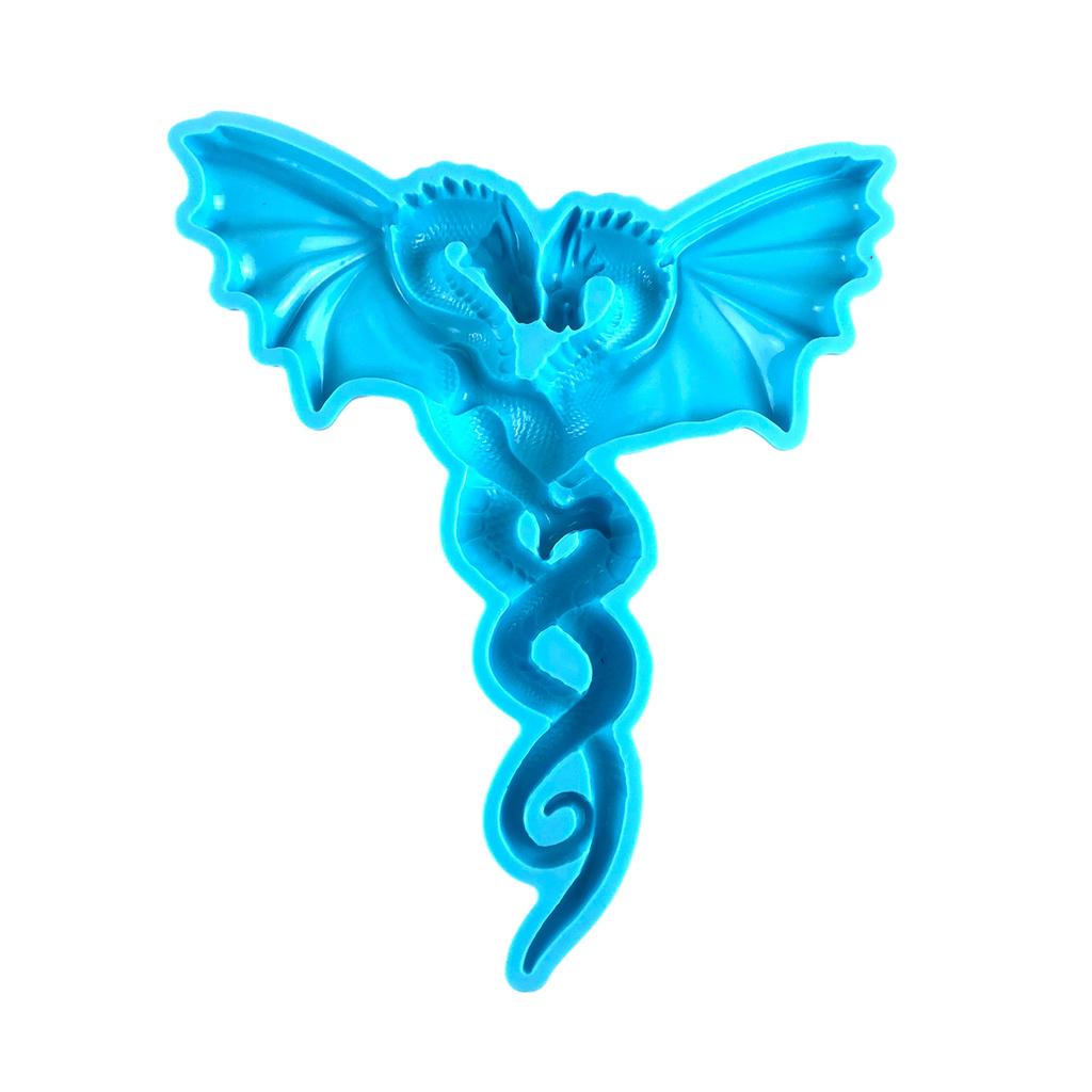 Stereo Wall Hanging Silicone Mould Valentines Two Dragon Decor Mold DIY Desktop Ornaments Pendant Epoxy Resin Mold
