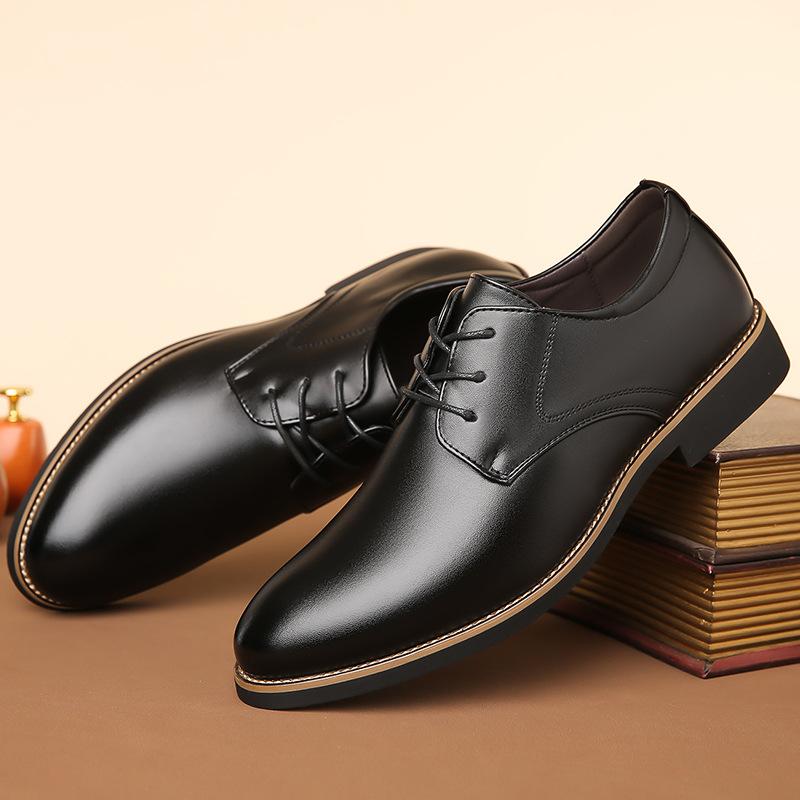 Foreign Trade 47 Large Size 48 Men's Business Dress Leather Shoes British Style Black Wedding Groom Pointed Leather Shoes